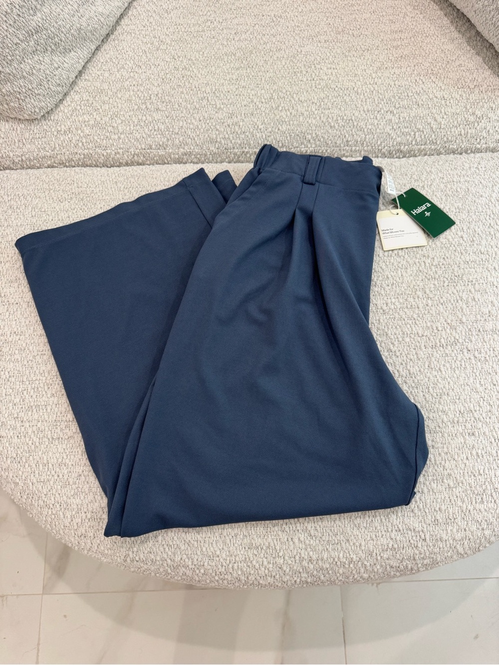 NWT HALARA High Rise Wide Leg Blue Casual Pants